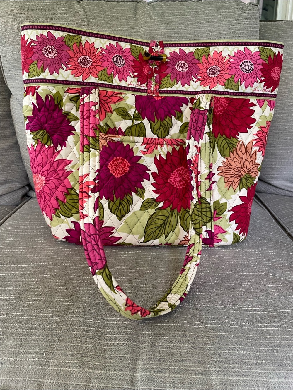Vera Bradley Pink Floral Quilted Tote